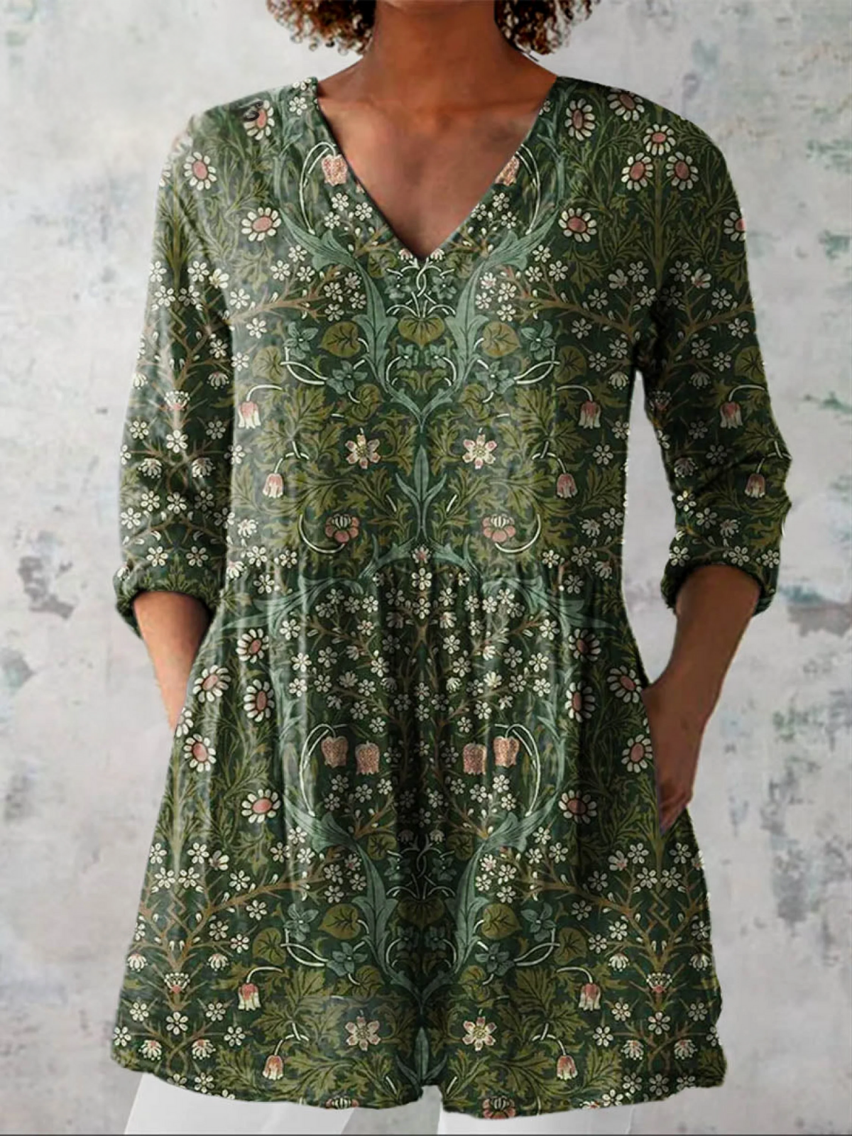 Addison | Lang V-hals bluse