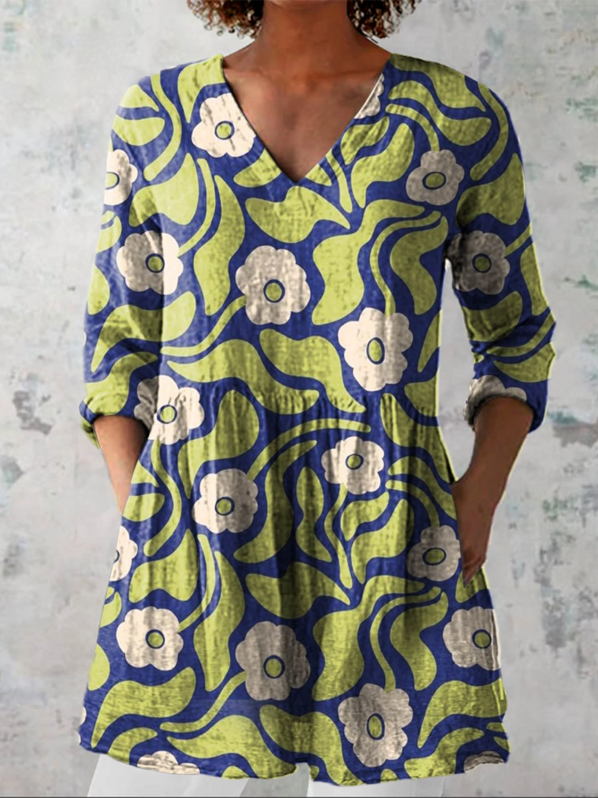 Galina | Lang V-hals bluse