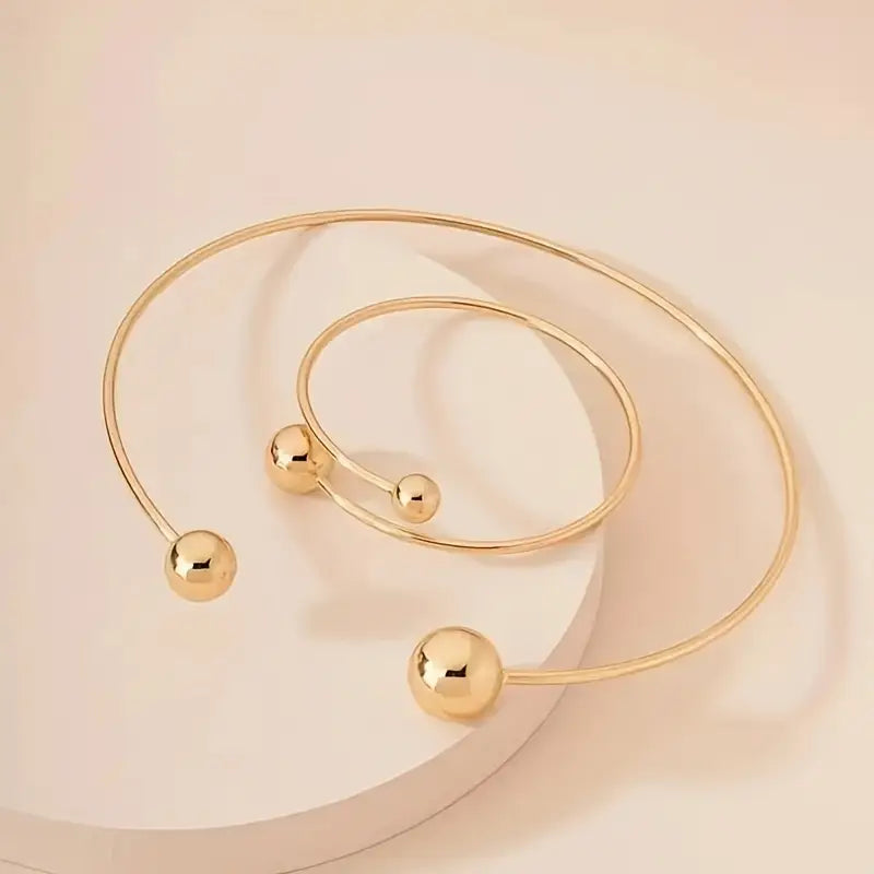 Melia | Ketting- en armbandenset - Goud