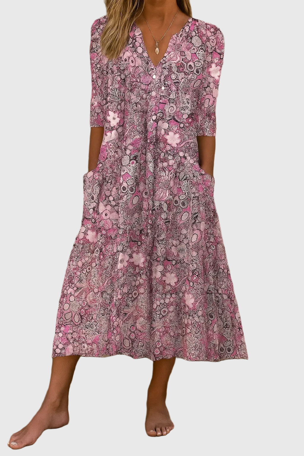Harlow | Elegante midi-jurk met V-hals