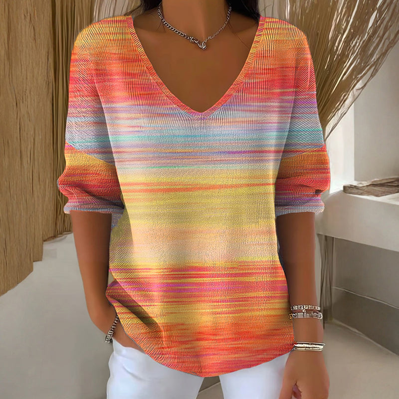 T-shirt med graduering og casual print