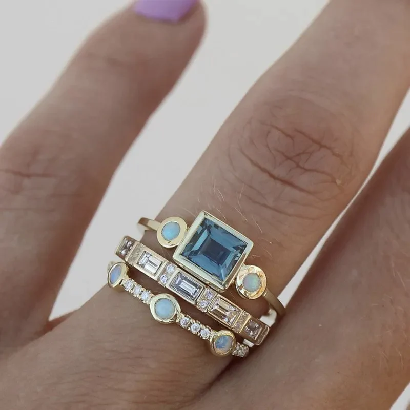 Vintage ring met fonkelende lagen - Zilver