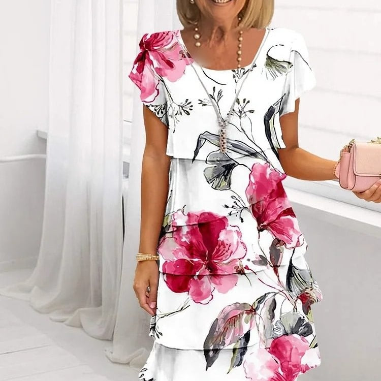 Elegante jurk met bloemenmotief