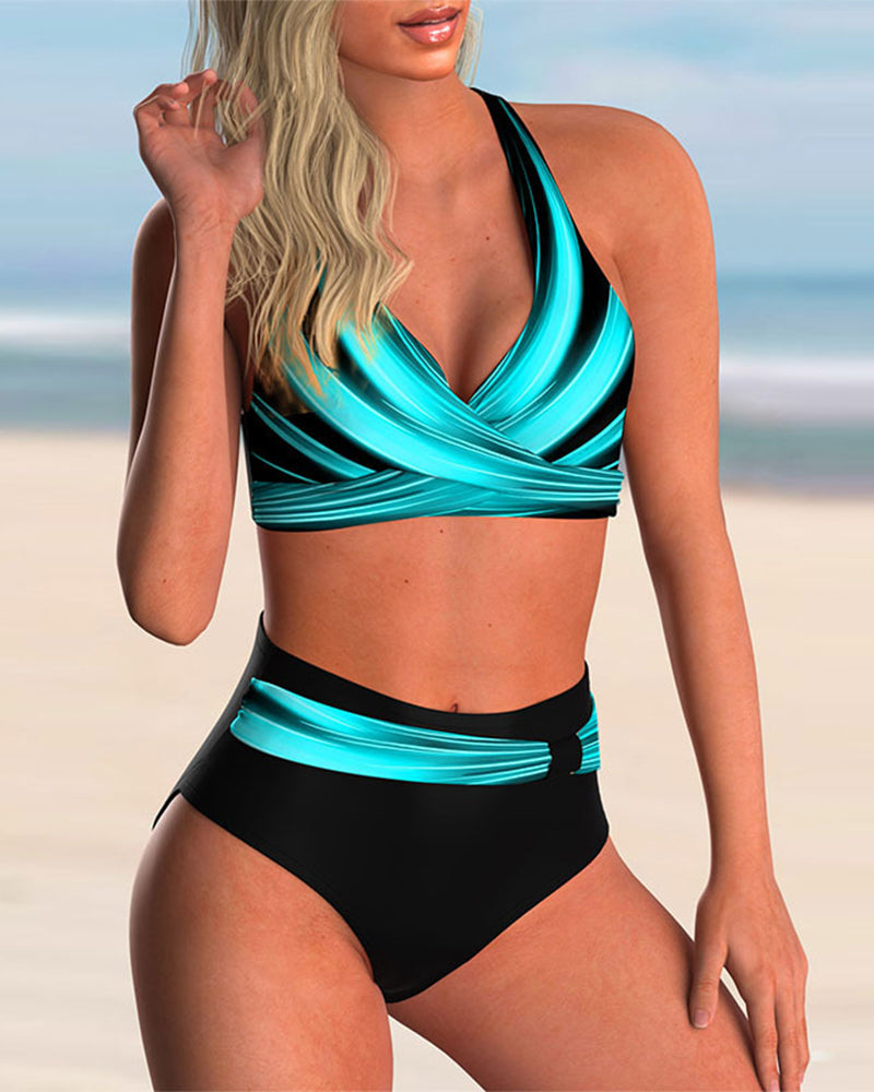 Liliana – Bikiniset met gekruiste hals en print