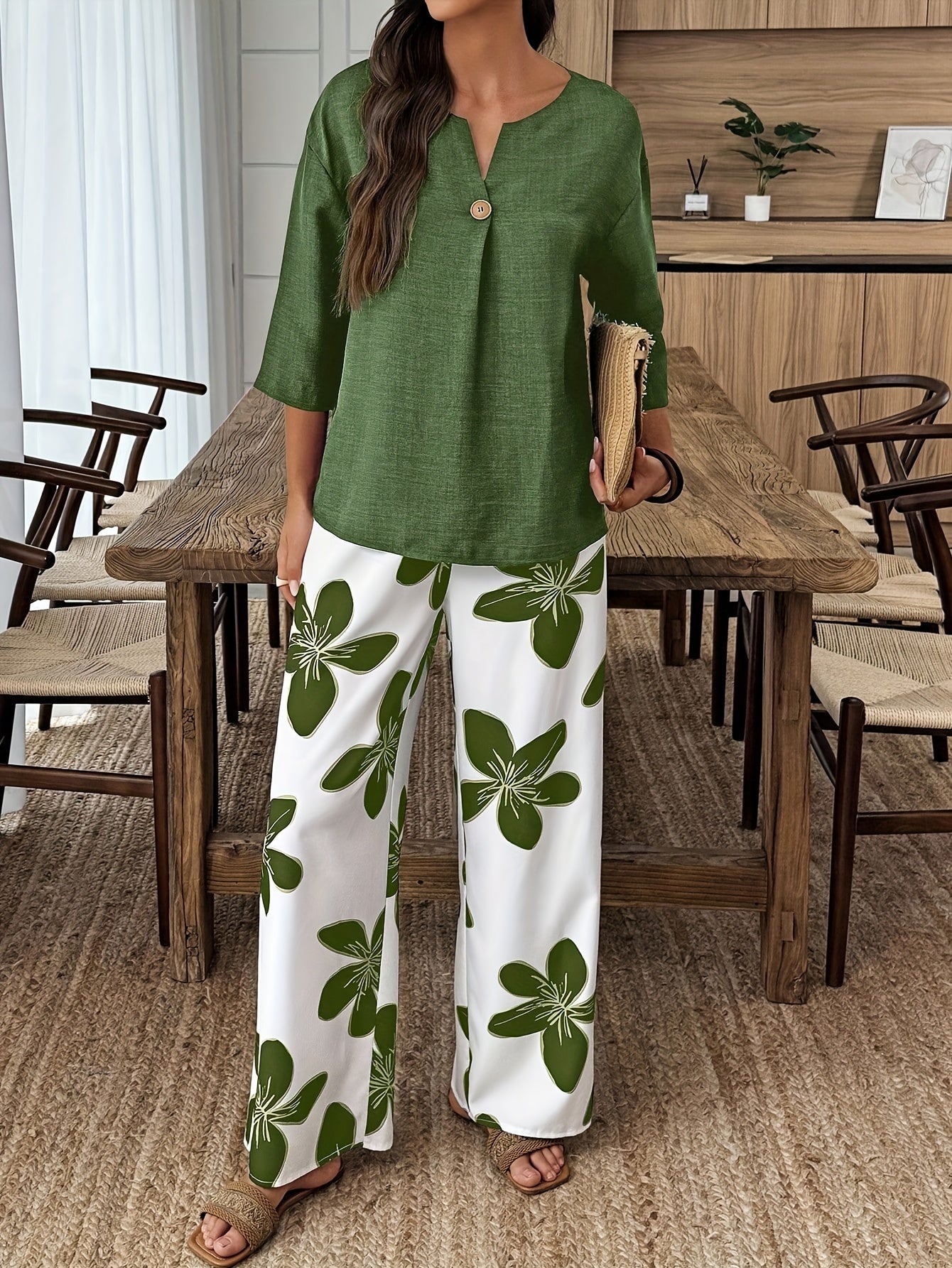 Barbara - 2-delig set met bloemenprint
