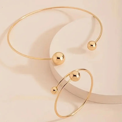 Melia | Ketting- en armbandenset - Goud