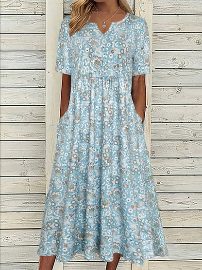 Blauwe Madeliefje — Jurk met bloemenprint