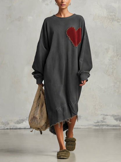 Relaxed casual midi-jurk