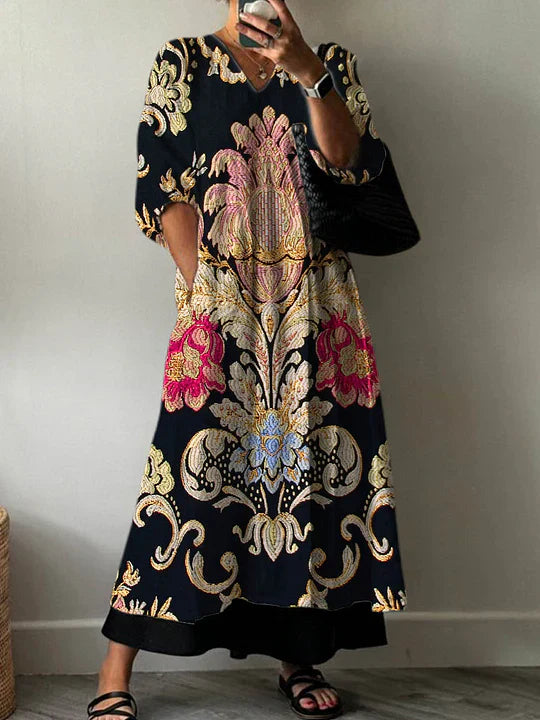 Vestito elegante con stampa floreale