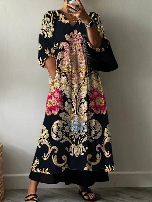 Vestito elegante con stampa floreale