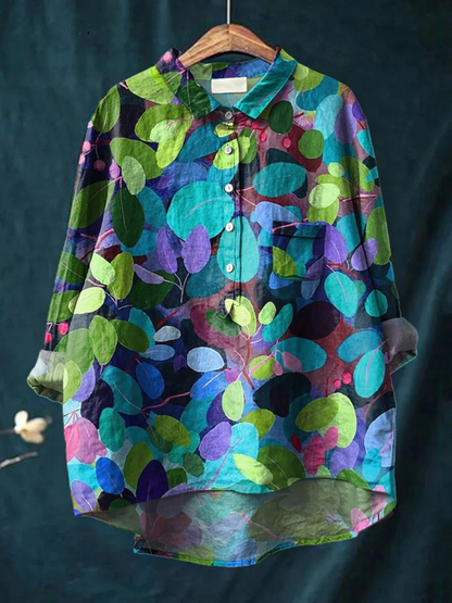 Grace | Afslappet skjorte til kvinder med blomstret kunstprint