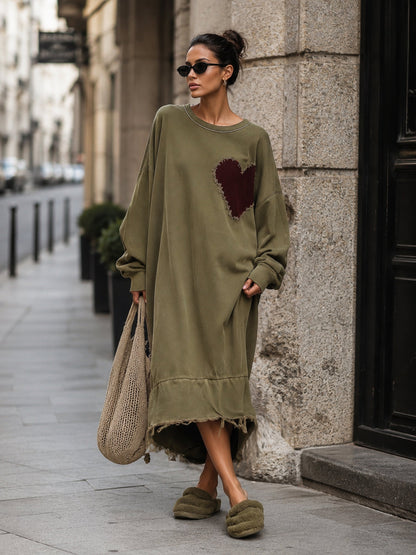 Relaxed casual midi-jurk