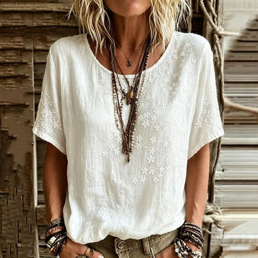 Elisa - Casual T-Shirt met Bloemenprint