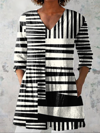 Capri  | Lang V-hals bluse