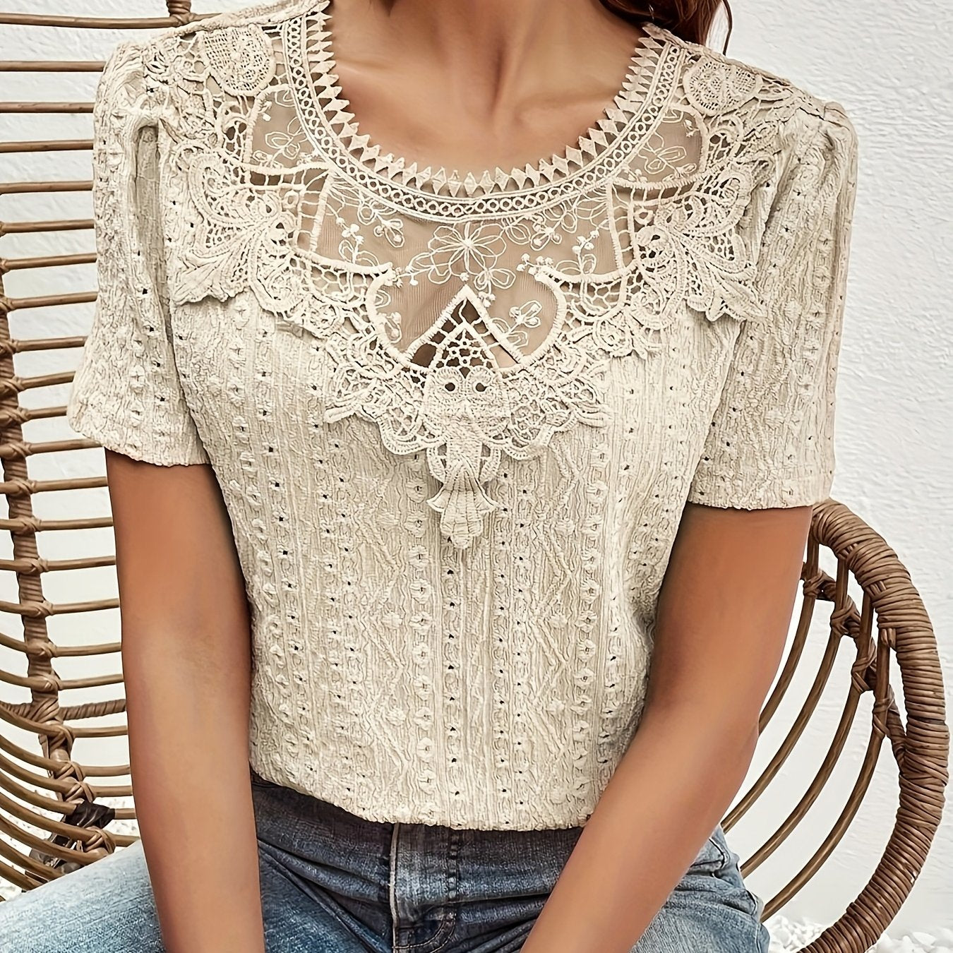 Milena - top casual con ricami