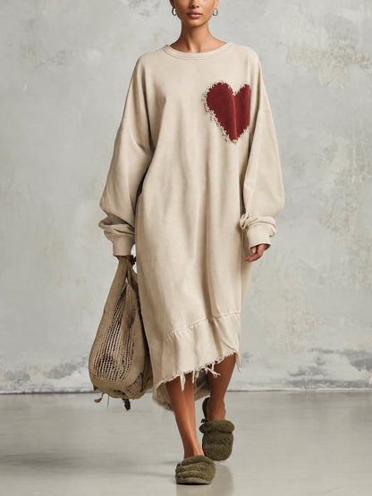 Relaxed casual midi-jurk