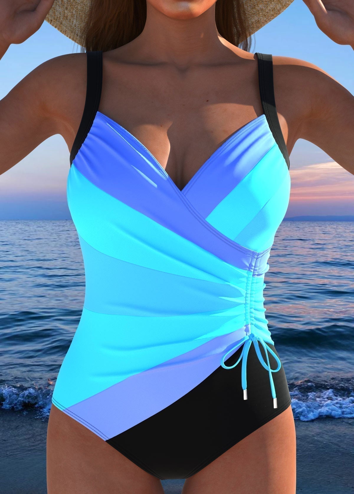Marina – elegante badpak met een wrap-decolleté