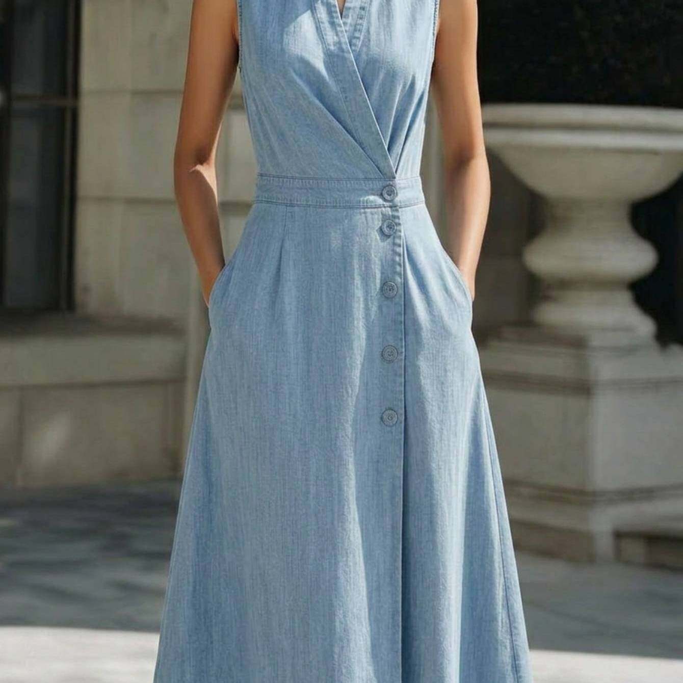 Melia - denim jurk
