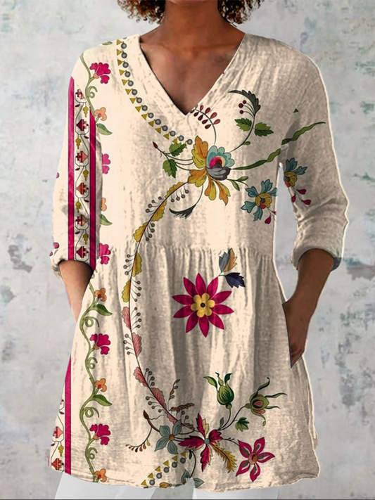 Naya | Lang V-hals bluse
