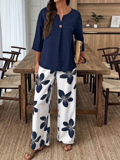 Barbara - 2-delig set met bloemenprint