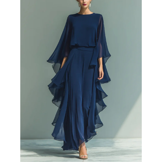 Aurora | Elegante Chiffon Set met Volants