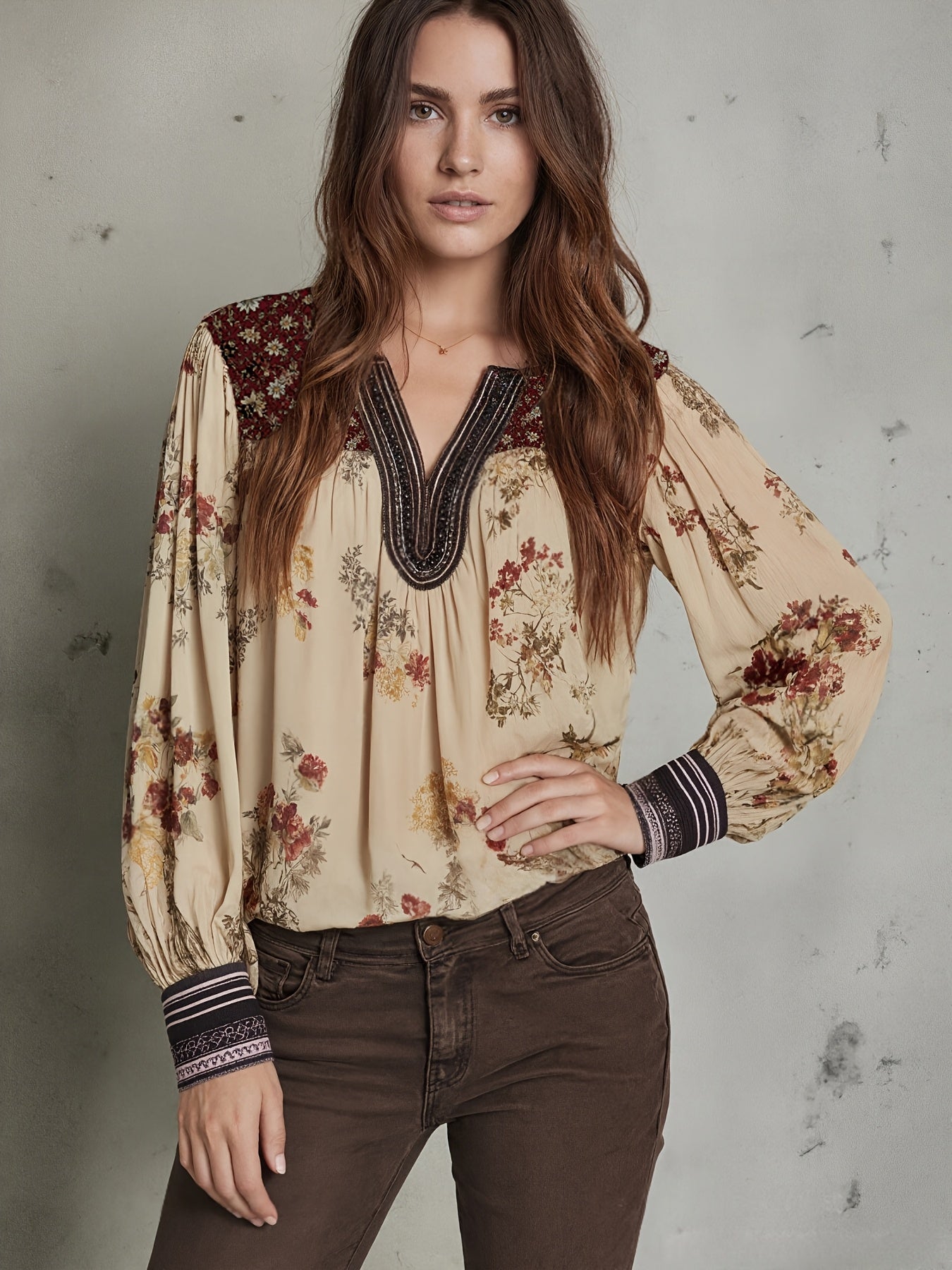 Josefine | Vintage Blouse met V-hals