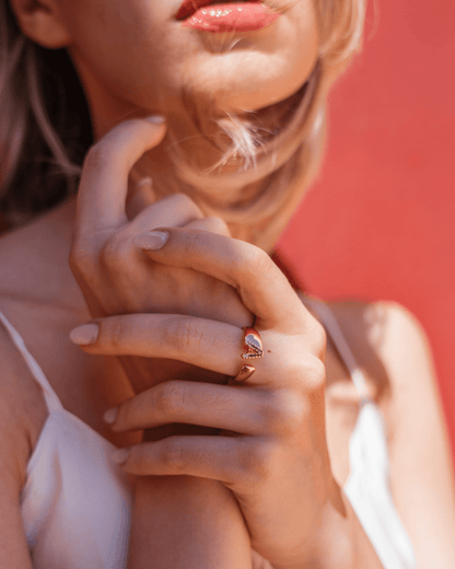 Verstelbare ring met gepersonaliseerde letter - Goud