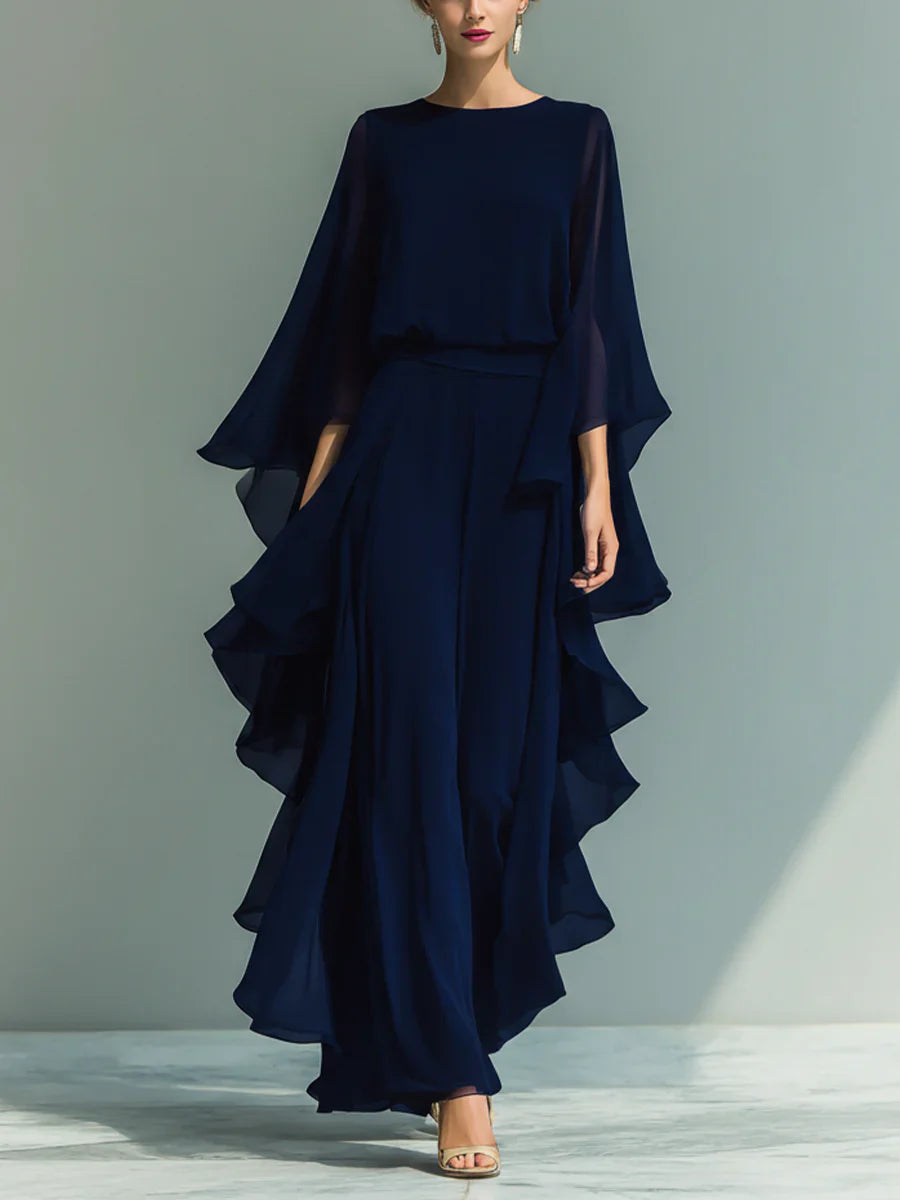 Aurora | Elegante Chiffon Set met Volants
