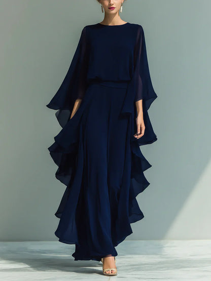 Aurora | Elegante Chiffon Set met Volants