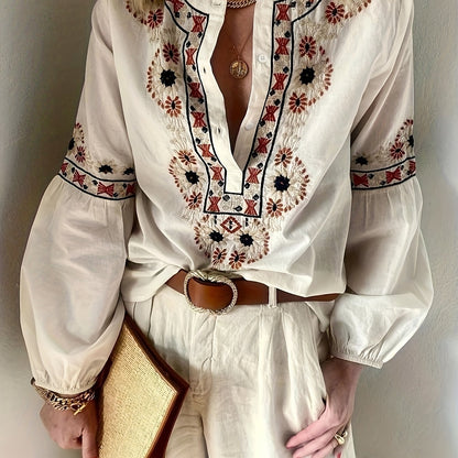 Celine | Vintage Blouse met V-hals