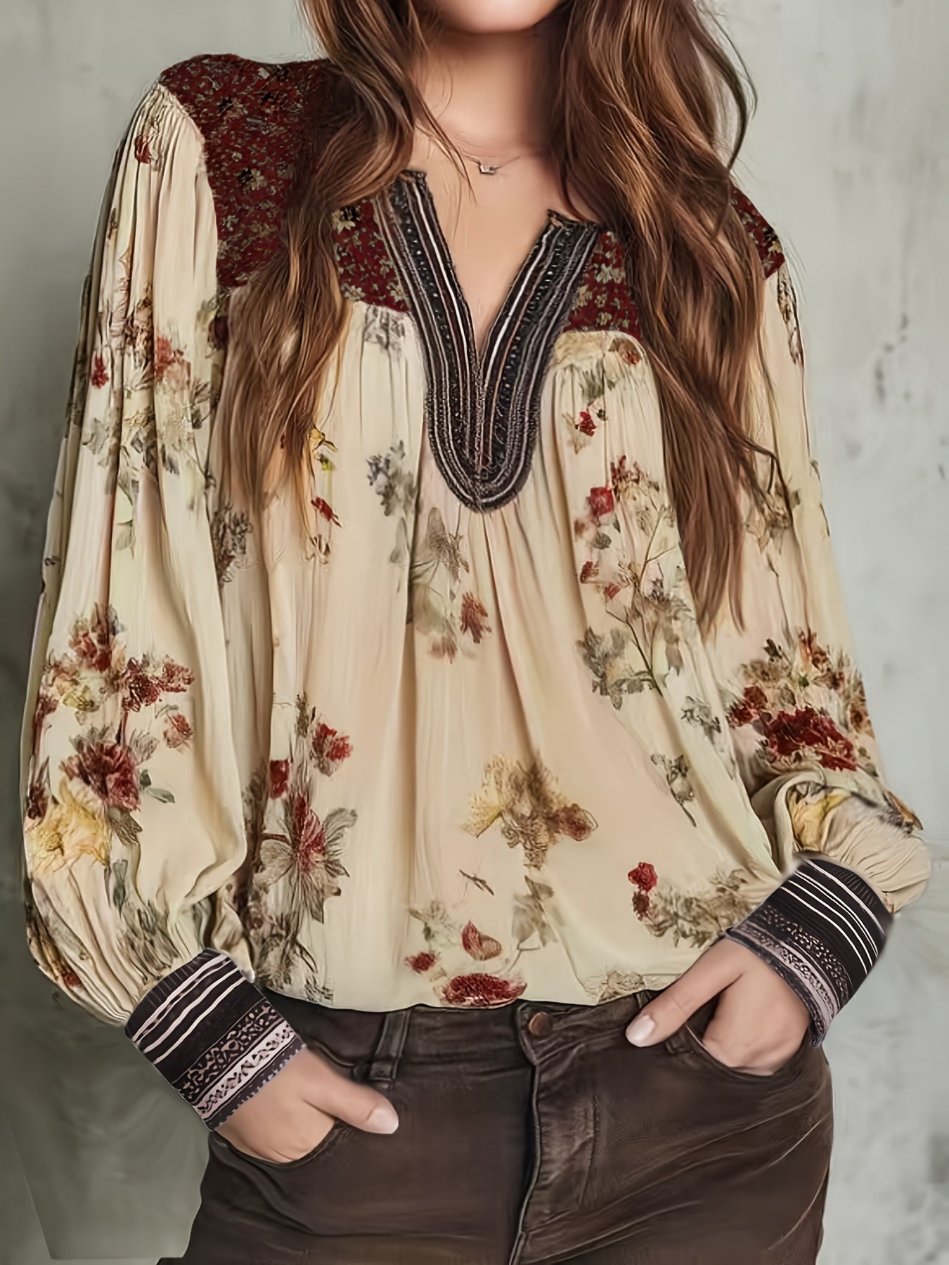Josefine | Vintage Blouse met V-hals