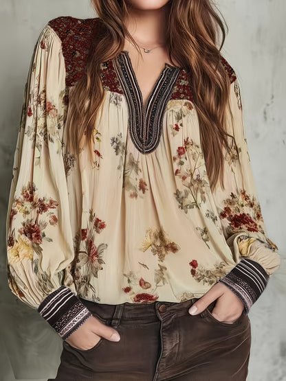 Josefine | Vintage Blouse met V-hals