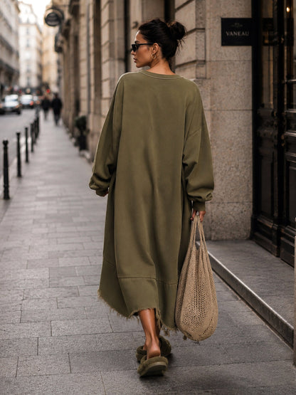 Relaxed casual midi-jurk