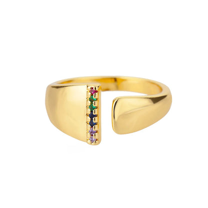Verstelbare ring met gepersonaliseerde letter - Goud