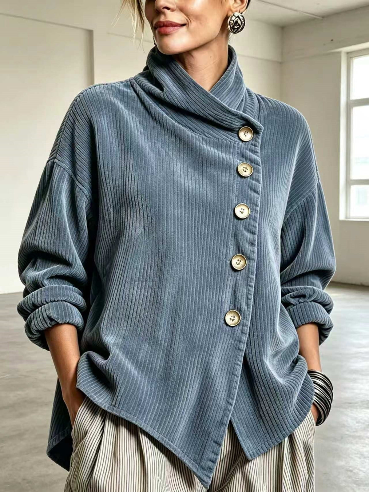 Cleo | Corduroy trui met col