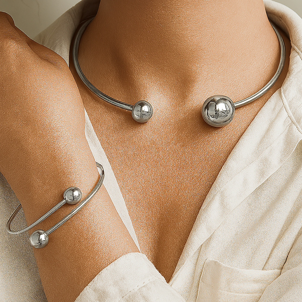 Melia | Ketting- en armbandenset - Goud