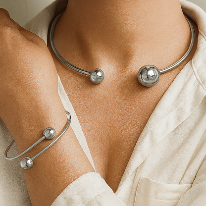 Melia | Ketting- en armbandenset - Goud