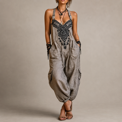 Monica | Geborduurde boho jumpsuit