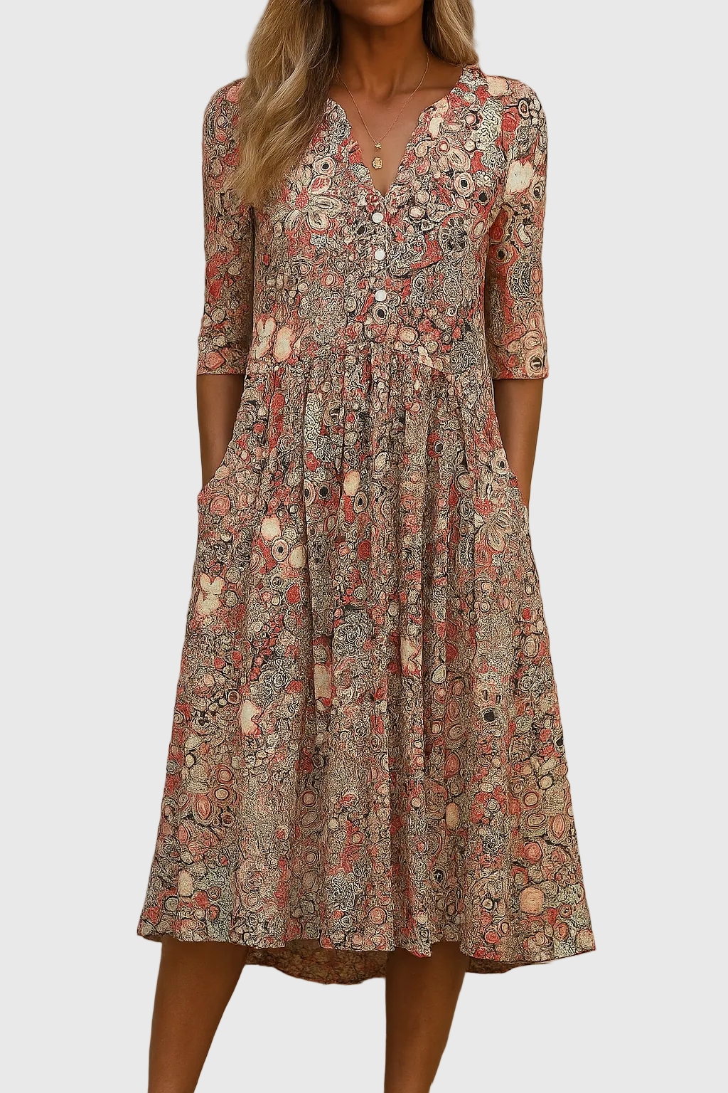 Harlow | Elegante midi-jurk met V-hals