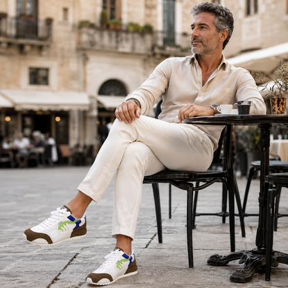 Sneakers Giuliano | Patchwork Multicolore in Camoscio e Pelle