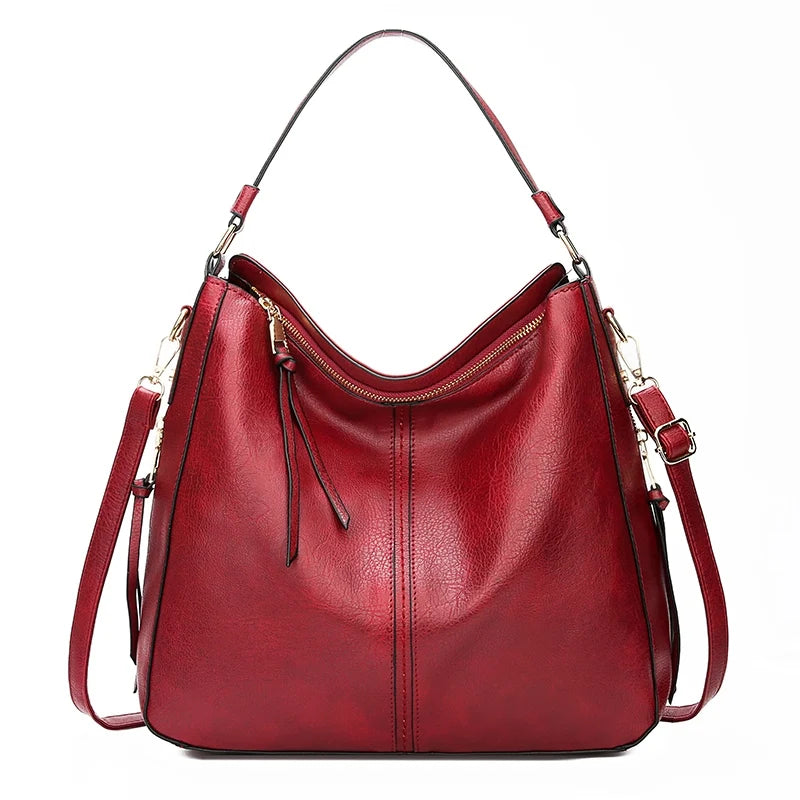 DIDABEAR™ Vintage Stor Kapacitets Læder Hobo Taske