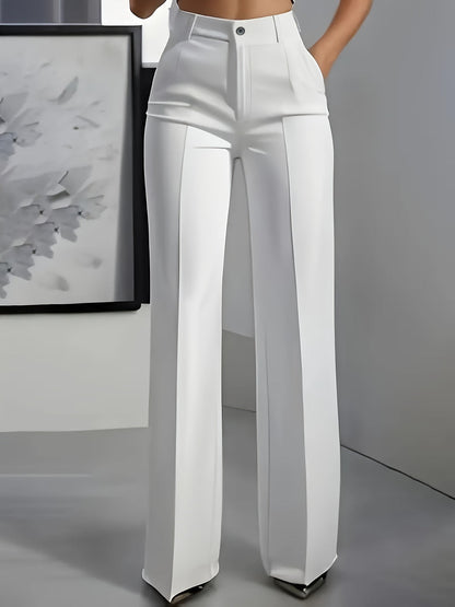 Minimalistische pantalon met hoge taille en rechte pijpen