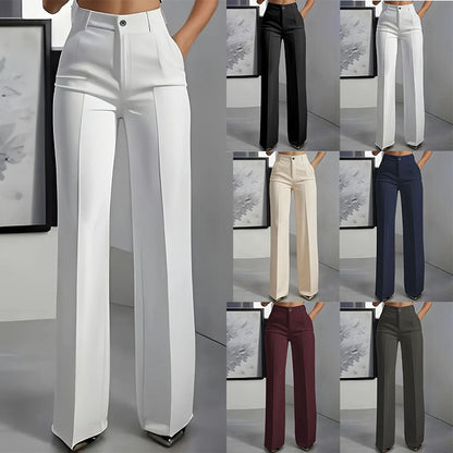 Minimalistische pantalon met hoge taille en rechte pijpen