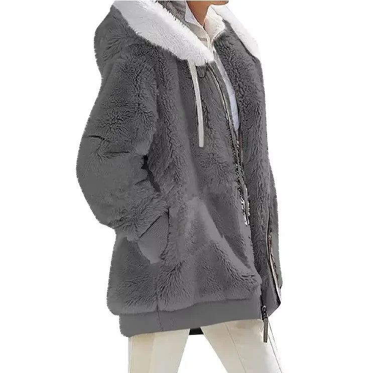 CozyLuxe™ | Damefrakke i kashmirfleece med hætte