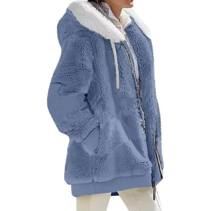 CozyLuxe™ | Damefrakke i kashmirfleece med hætte