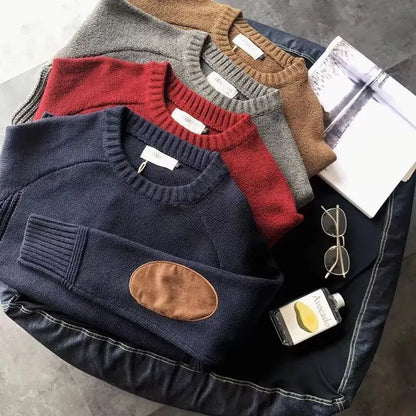 Leif- Casual slim fit tyk striktrøje til mænd