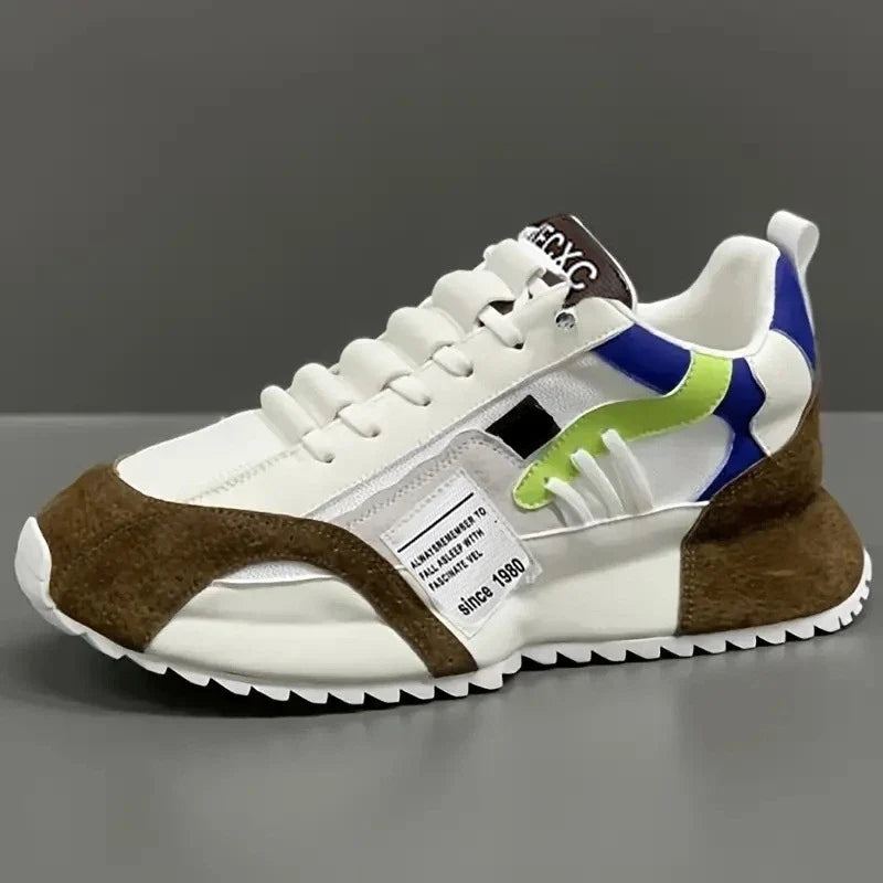 Sneakers Giuliano | Patchwork Multicolore in Camoscio e Pelle