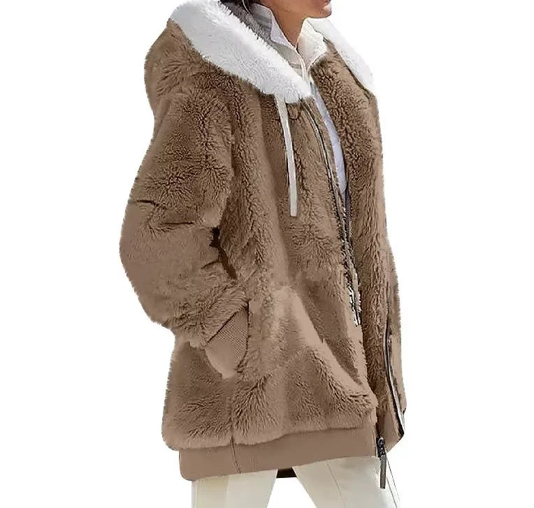 CozyLuxe™ | Damefrakke i kashmirfleece med hætte
