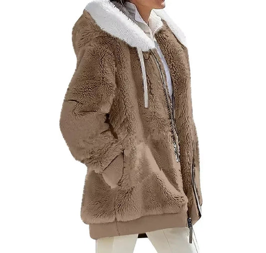 CozyLuxe™ | Damefrakke i kashmirfleece med hætte
