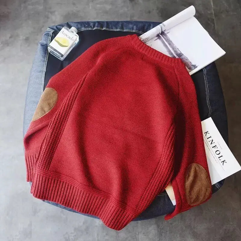 Leif- Casual slim fit tyk striktrøje til mænd